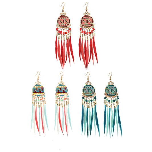 Circle Feather Earring ER2826-68 (12PC)