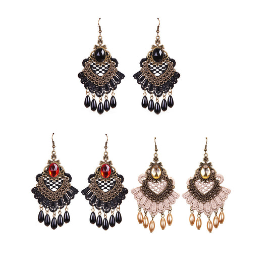 Color Stone Dangling Earring ER2826-77 (12PCS)