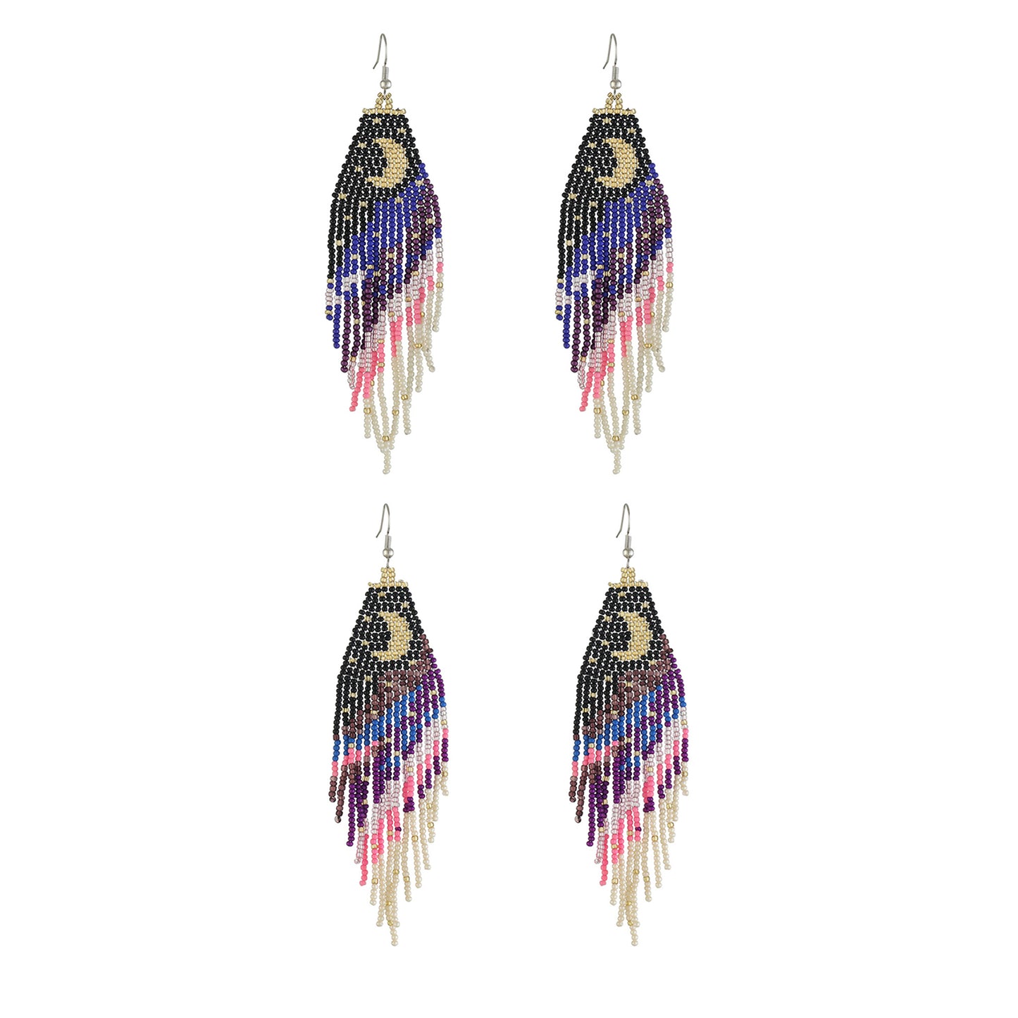 Fringe Moon Crescent Bead Earring ER2829-23 (12PC)