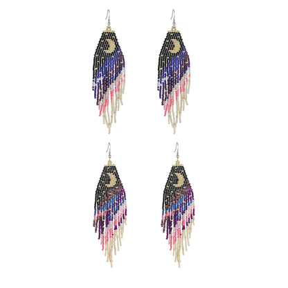 Fringe Moon Crescent Bead Earring ER2829-23 (12PC)