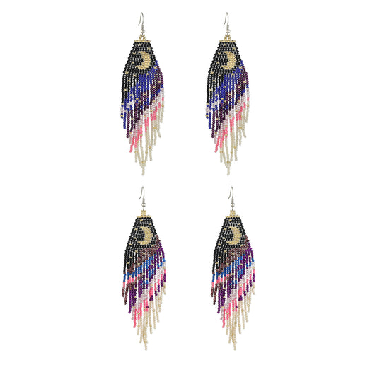 Fringe Moon Crescent Bead Earring ER2829-23 (12PC)