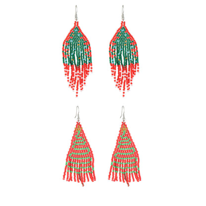 Fringe Christmas Bead Earring ER2829-26. (12PC)