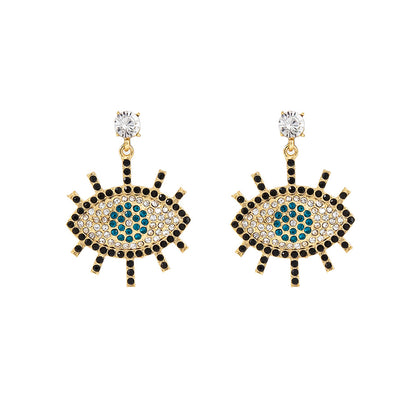 Rhinestone Evil Eye Earring ER904-15(12PCS)