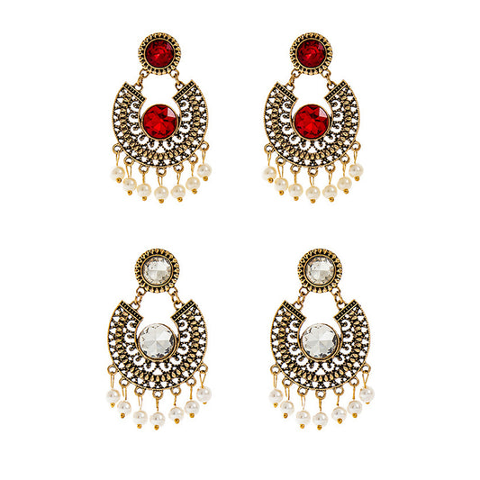 Color Stone Chandelier Earring ER904-3(12PCS)