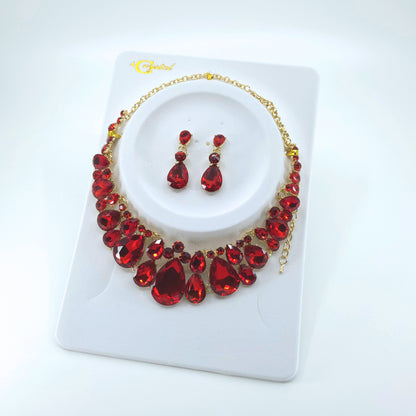 Crystal Necklace Earring Set FJN362 (1PC)