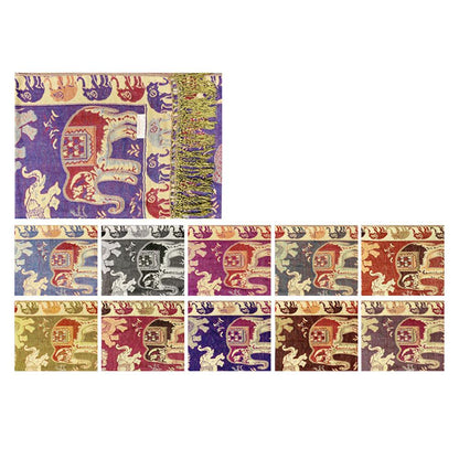 Metallic Pashmina Elephant Pattern GM35 (12PC)