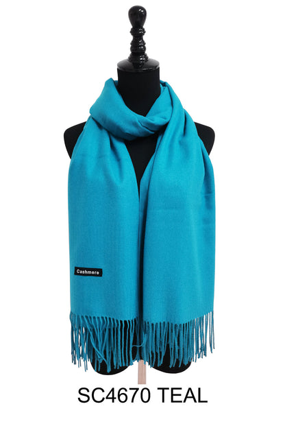 Cashmere Feel Plain Scarves CA4670 (12PC)