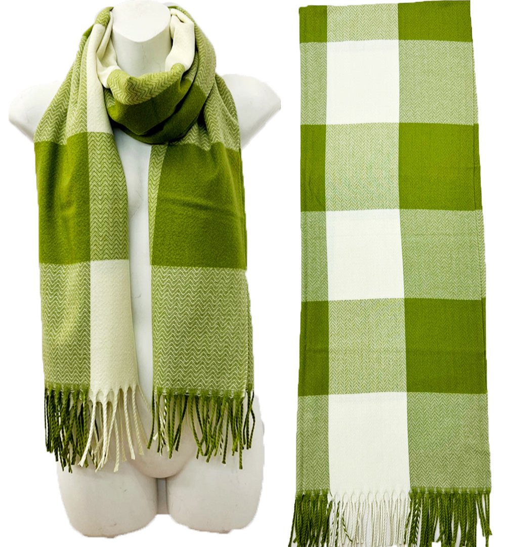 Cashmere Feel Check Pattern Scarves SCF1026-1 (12PC)