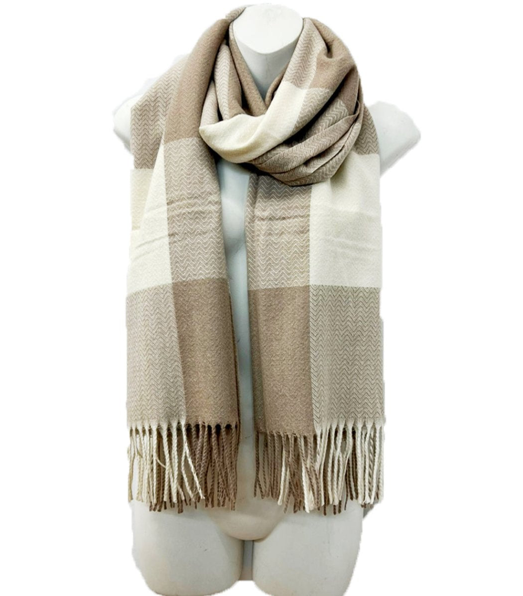 Cashmere Feel Check Pattern Scarves SCF1026-1 (12PC)