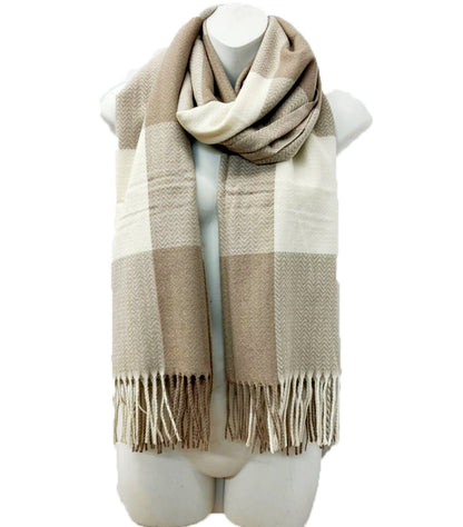 Cashmere Feel Check Pattern Scarves SCF1026-1 (12PC)