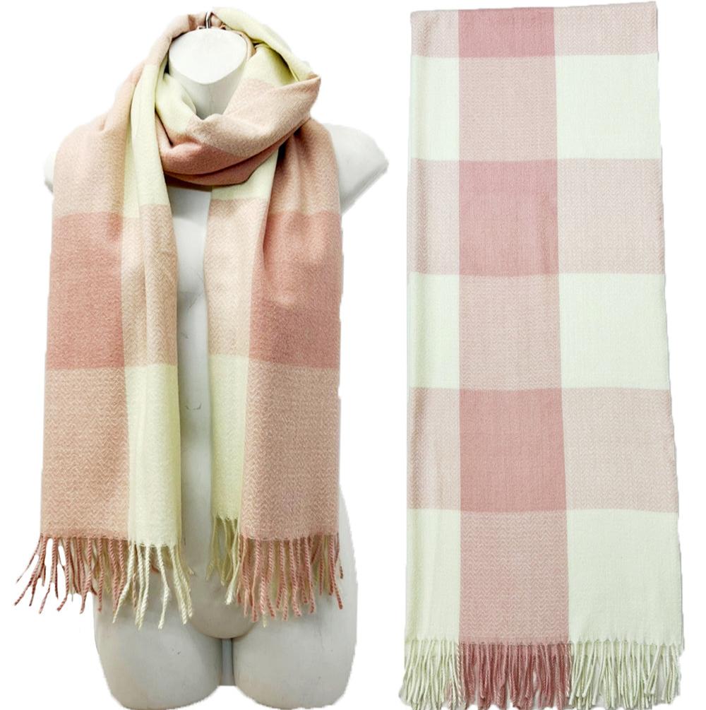 Cashmere Feel Check Pattern Scarves SCF1026-1 (12PC)