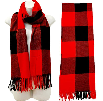 Cashmere Feel Check Pattern Scarves SCF1026-1 (12PC)