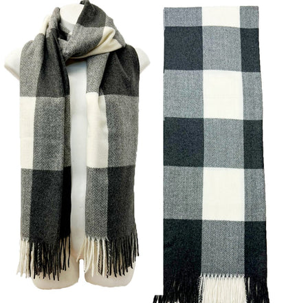 Cashmere Feel Check Pattern Scarves SCF1026-1 (12PC)