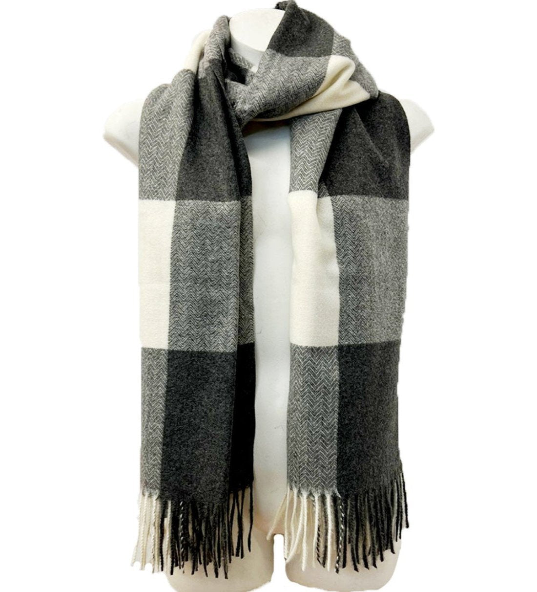 Cashmere Feel Check Pattern Scarves SCF1026-1 (12PC)