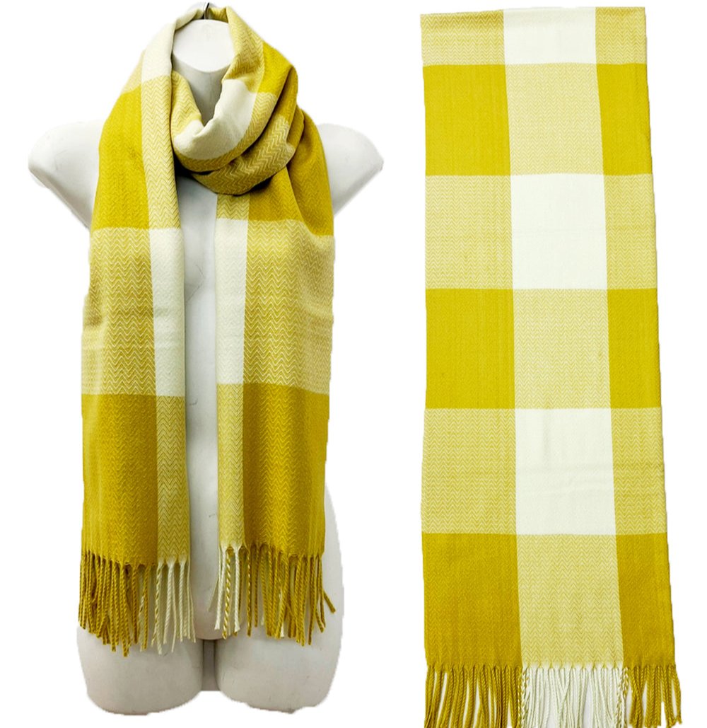 Cashmere Feel Check Pattern Scarves SCF1026-1 (12PC)