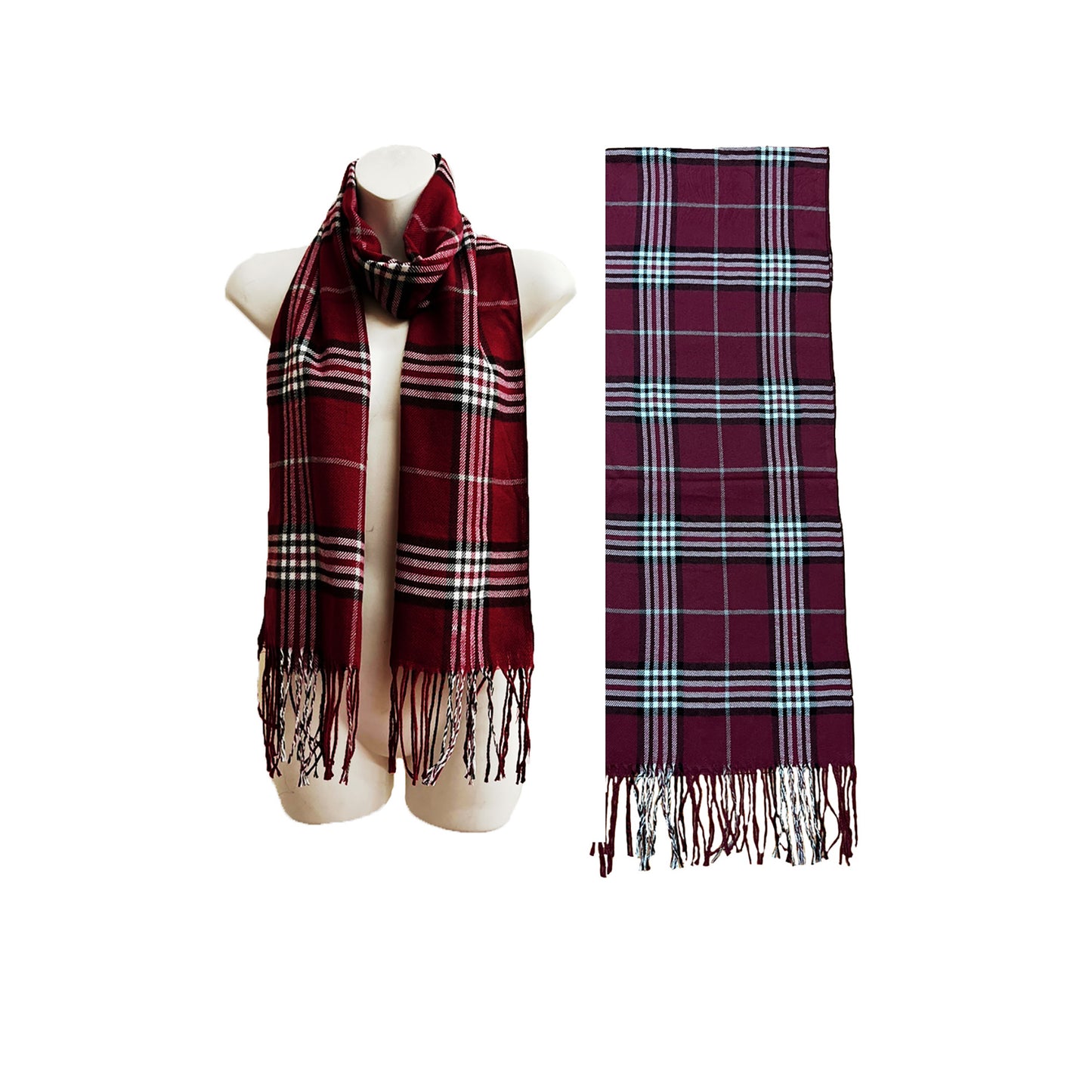 Men's Plaid Pattern Scarves SCF6528 (6PC)