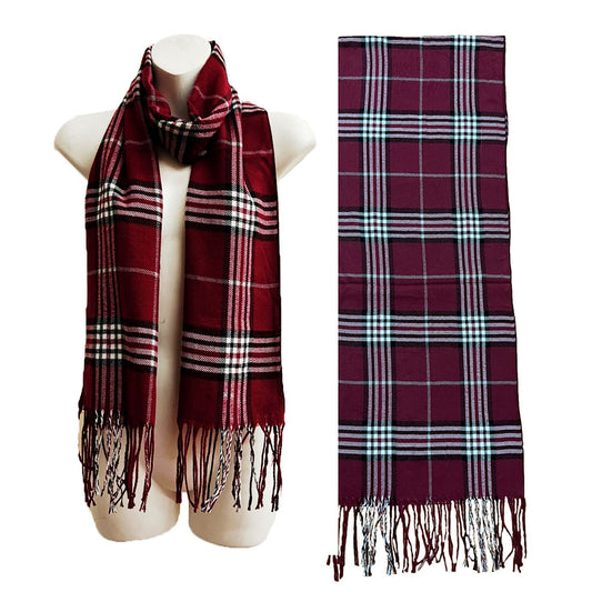 Men's Plaid Pattern Scarves SCF6528. (12PC)