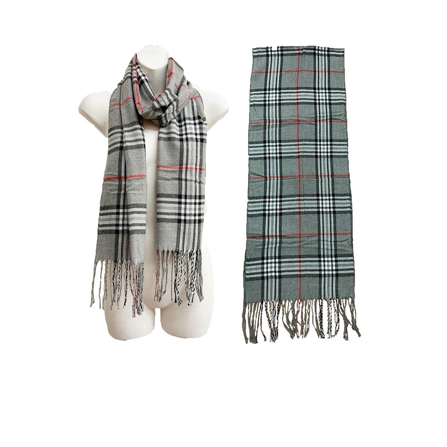 Men's Plaid Pattern Scarves SCF6528 (6PC)