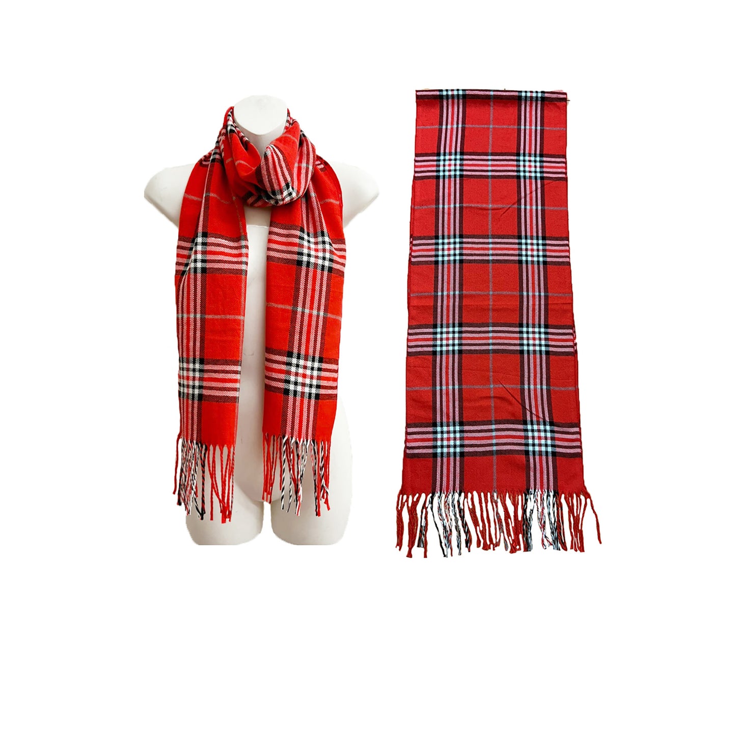 Men's Plaid Pattern Scarves SCF6528 (6PC)