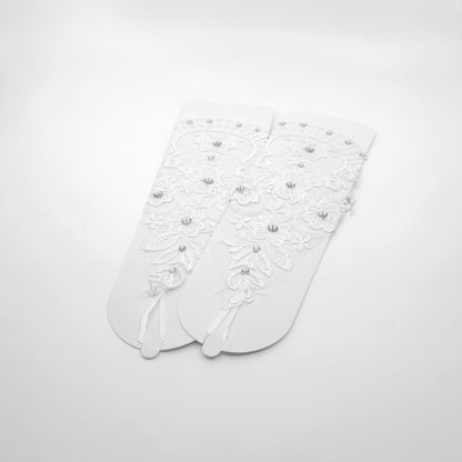 Floral Emboridery Lace Long Gloves WG215 (3pc)