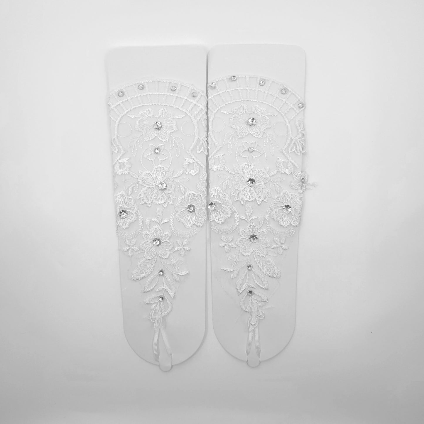 Floral Emboridery Lace Long Gloves WG215 (3pc)