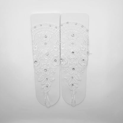 Floral Emboridery Lace Long Gloves WG215 (3pc)