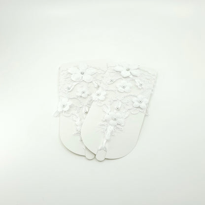 Floral Emboridery Lace Gloves WG216 (3pc)