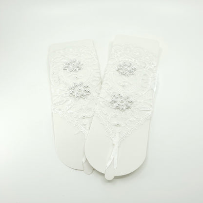 Floral Emboridery Lace Long Gloves WG225 (3pc)