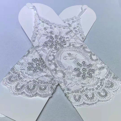 Floral Emboridery Lace Long Gloves WG225 (3pc)
