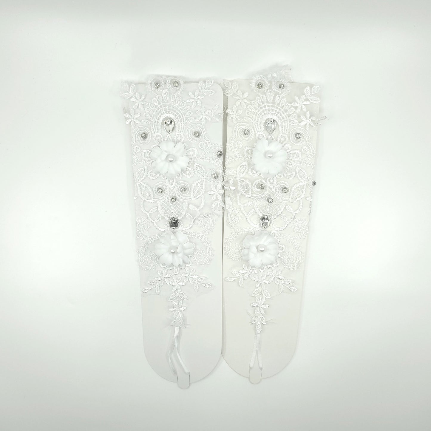 Floral Emboridery Lace Long Gloves WG227 (3pc)