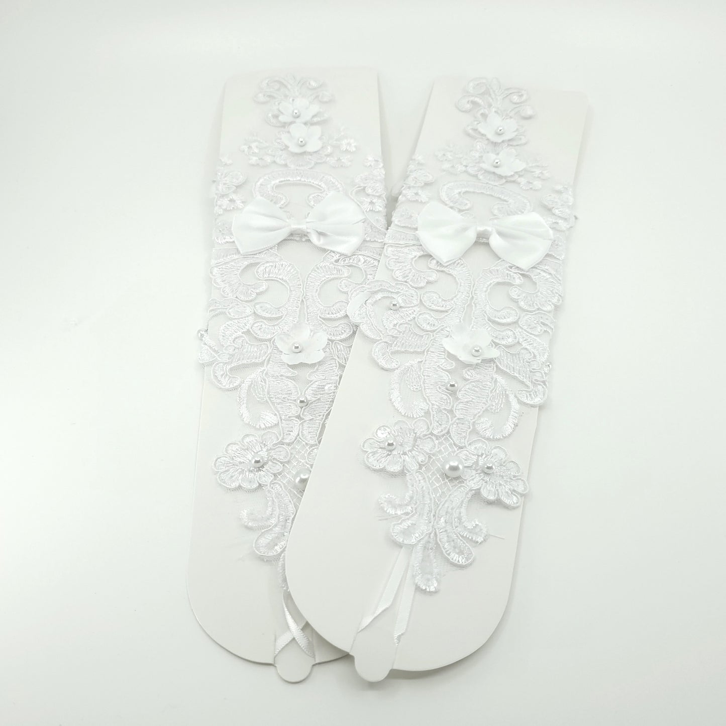 Floral Emboridery Lace Long Gloves WG228-C (3pc)