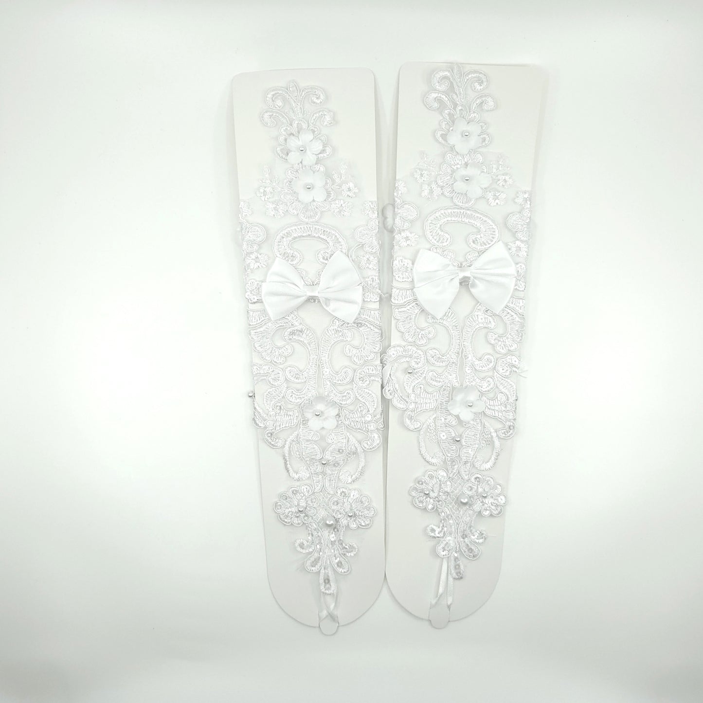 Floral Emboridery Lace Long Gloves WG228-C (3pc)
